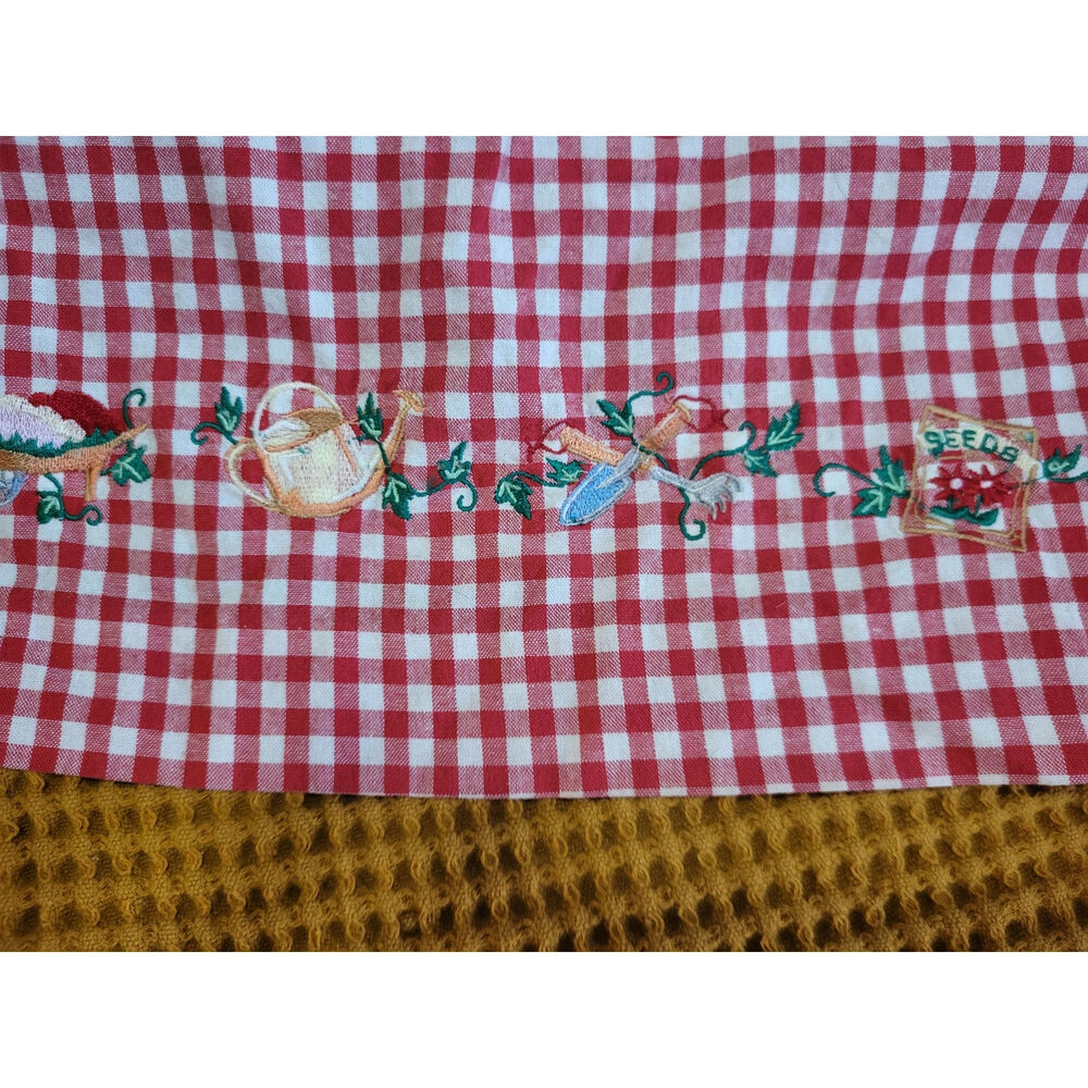 Vintage Cottagecore Farmercore Cotton Garden Gingham Embroidered Retro S GUC - Picture 10 of 10